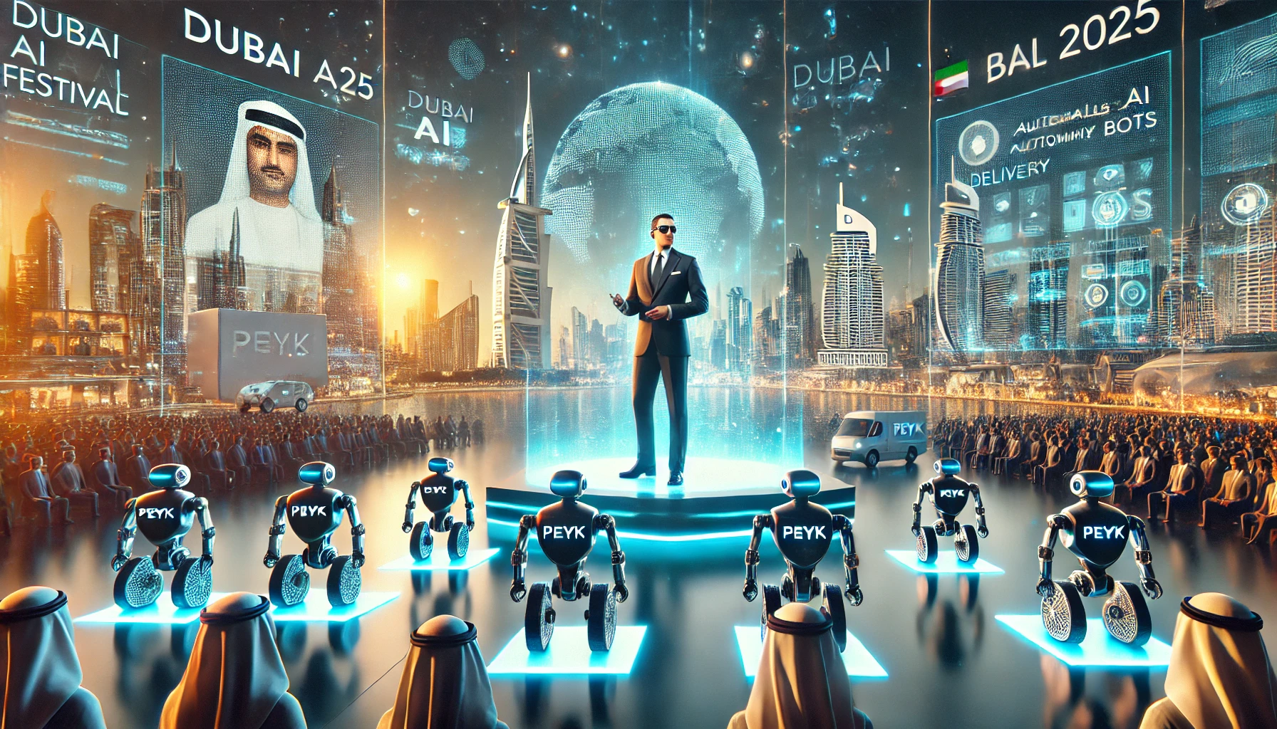 Salman Moghimi Showcases Peyk’s Modular Autonomous Robots at Dubai AI Festival 2025