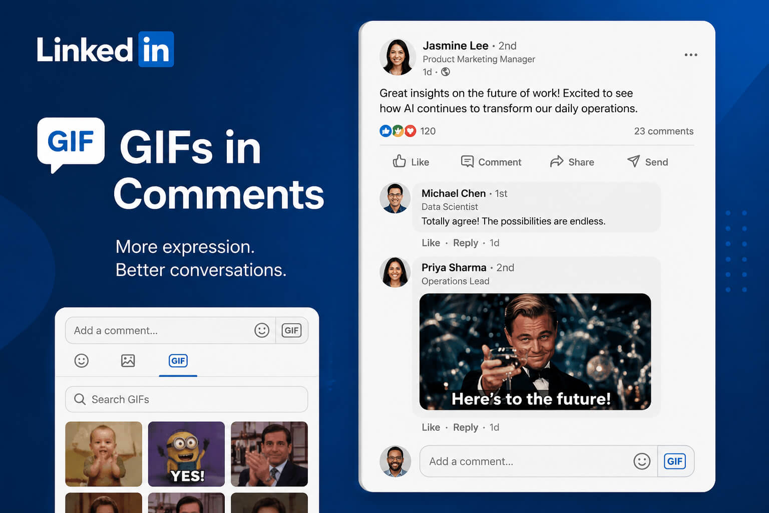 LinkedIn GIF support