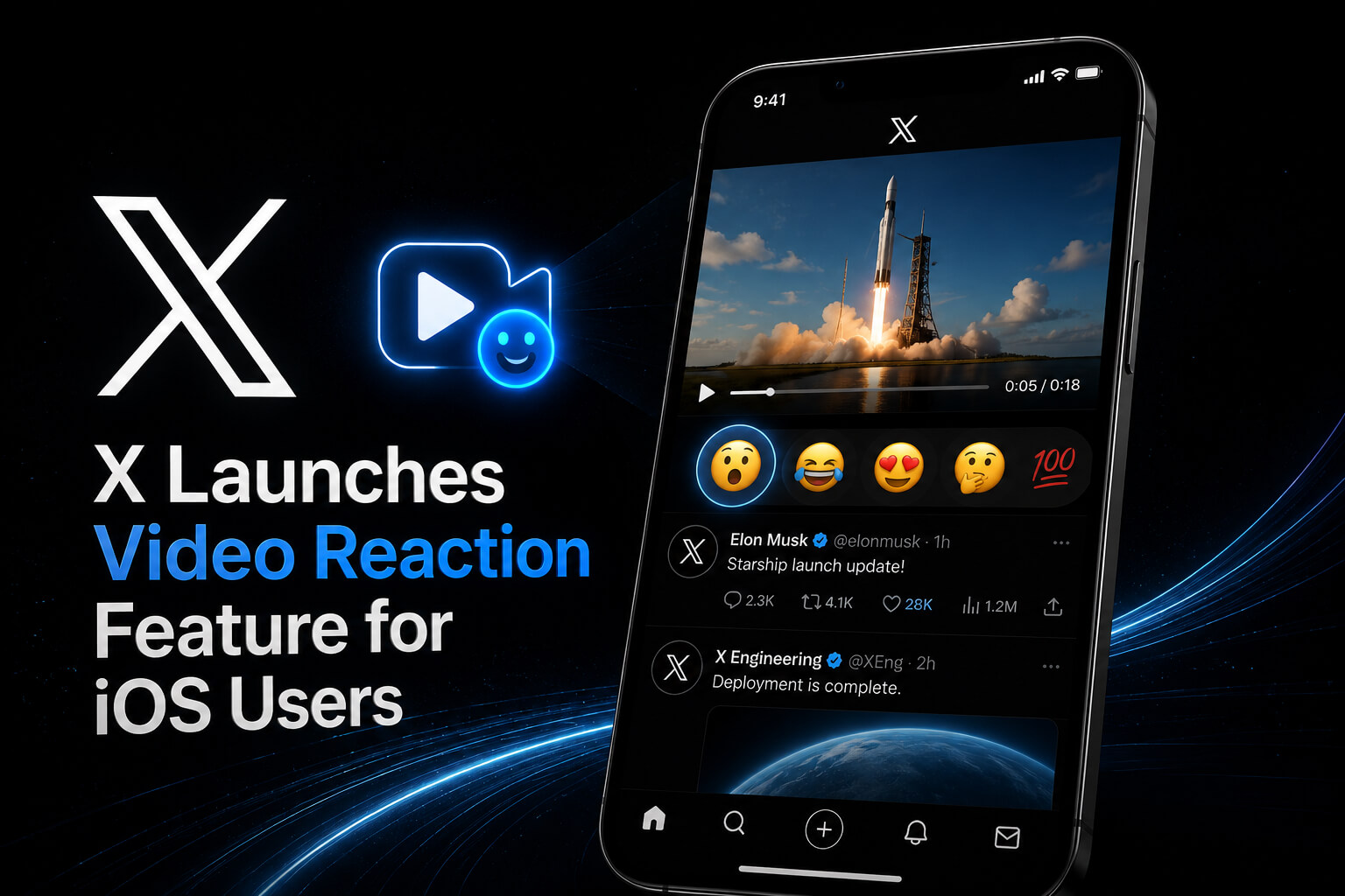 X video reaction feature