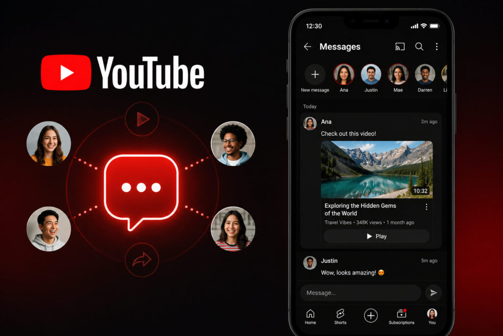 YouTube in-app messaging