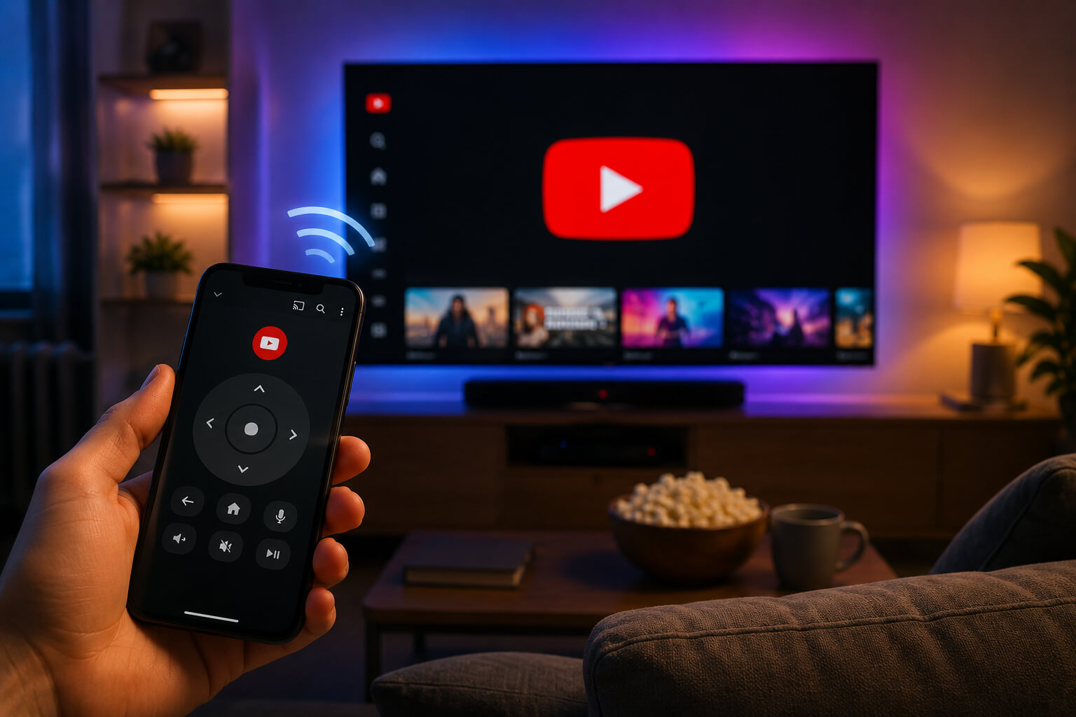 YouTube phone controls for TV